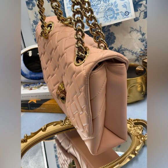 🆕 KURT GEIGER LONDON 🧿 NWOT Large Kensington Long Flap East West Bag, Peach - Picture 5 of 16